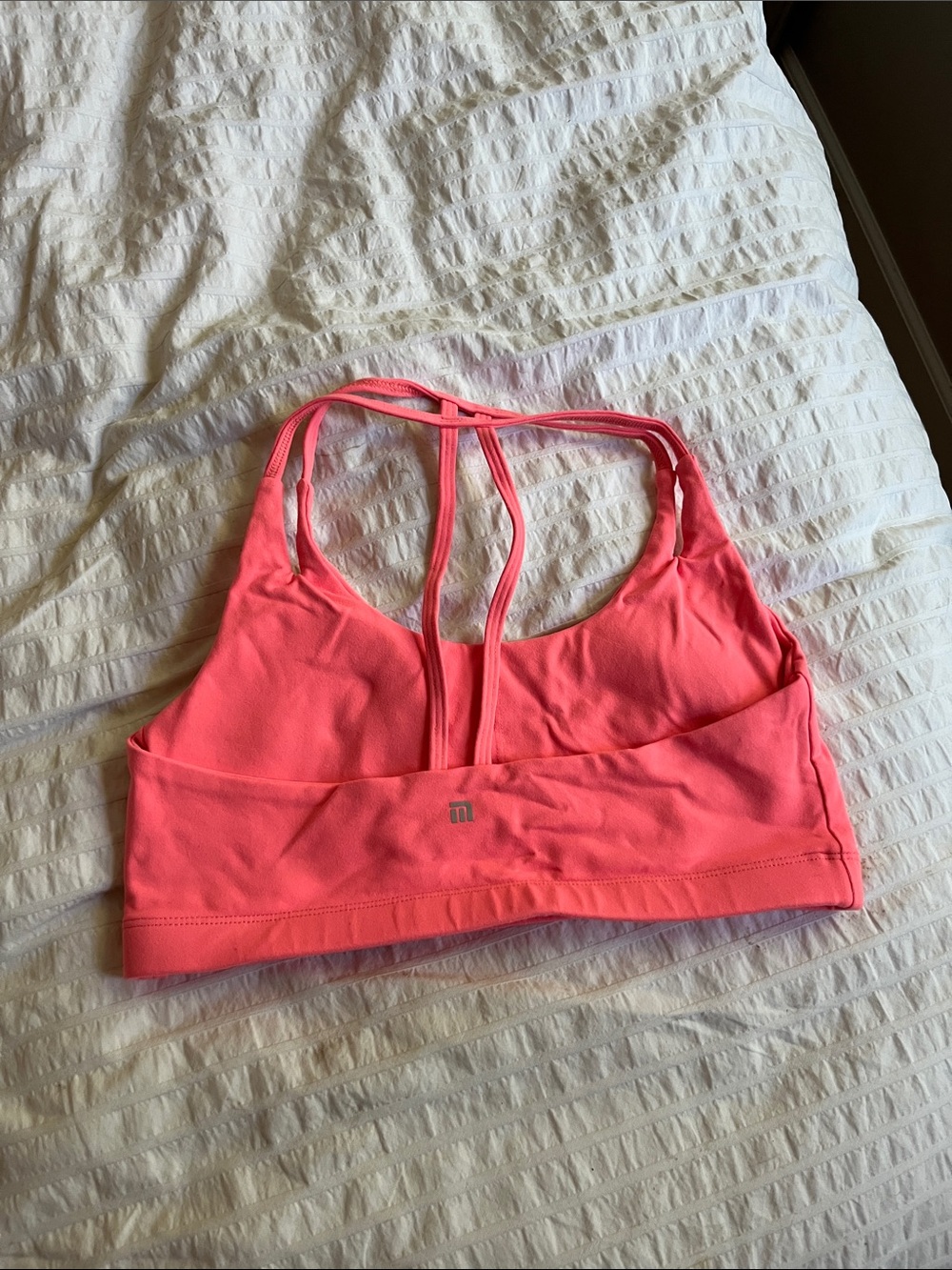 Women's Strappy Active Sports Bra - Coral Pink- Monteil